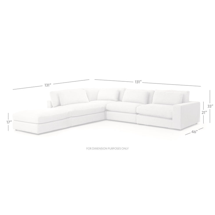 bloor 4 piece sectional with ottoman by Four Hands 3