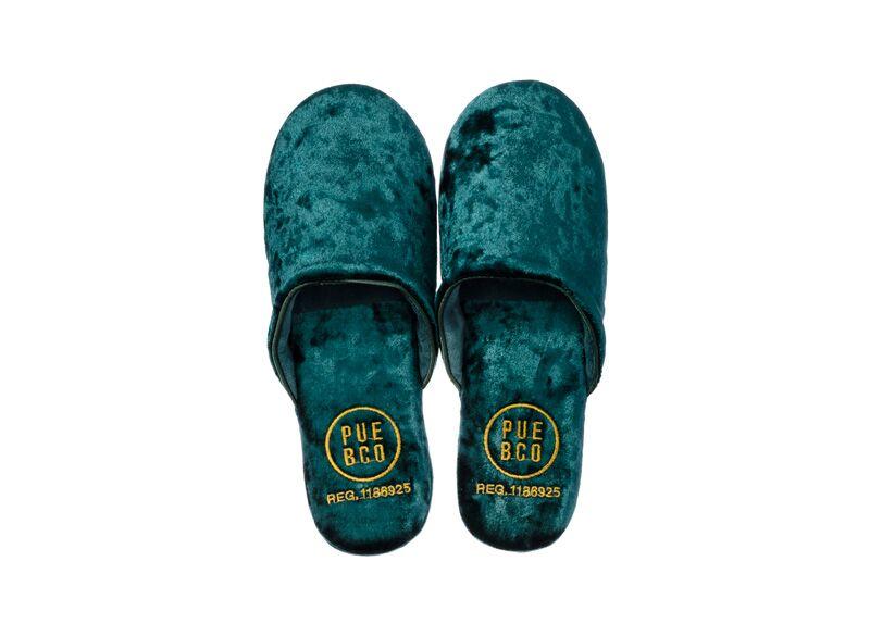 media image for velvet slipper small green design by puebco 1 264