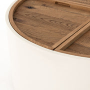 cas drum coffee table in cream lacquer 7
