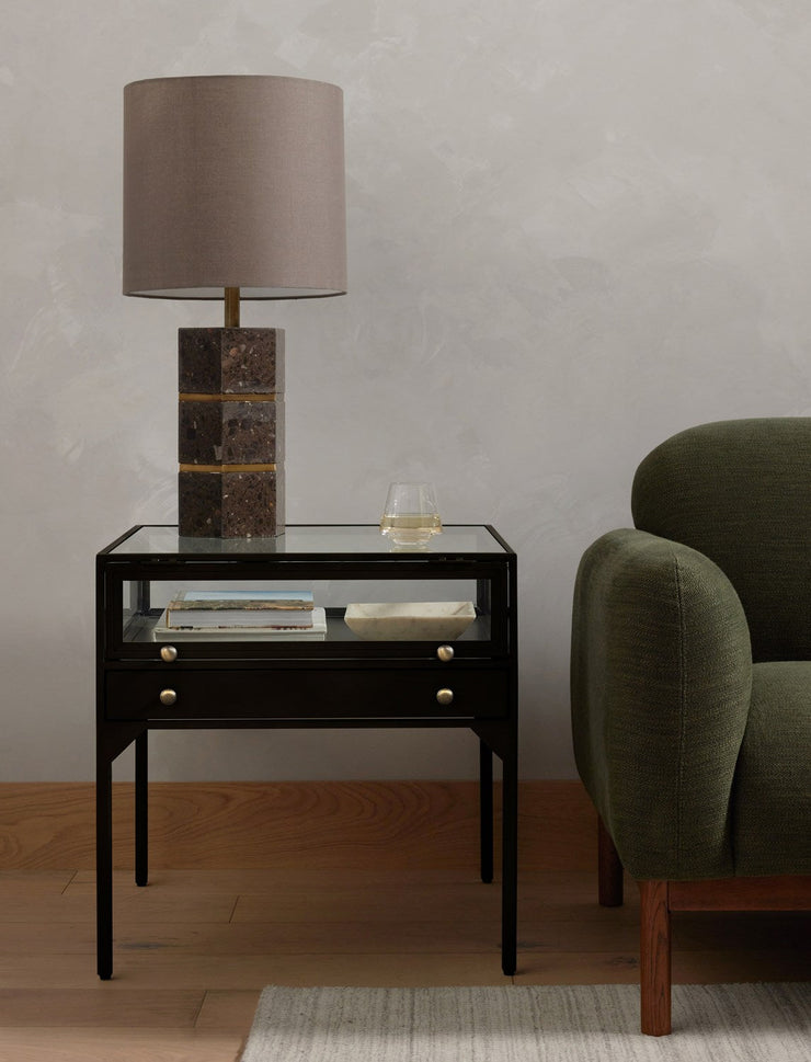 orso shadow box end table in black design by Four Hands 11