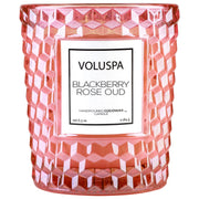 blackberry rose oud textured glass candle 1