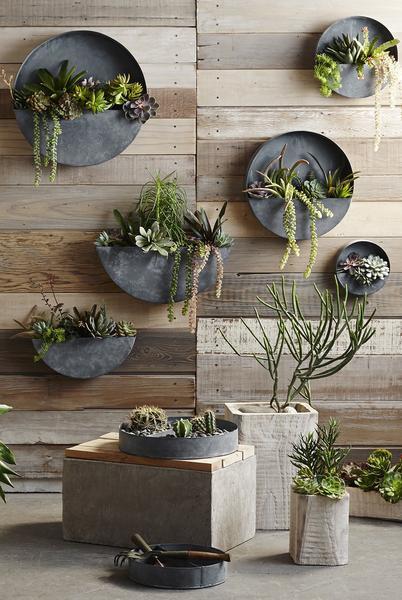 roost orbea zinc circle half circle planters by roost 1
