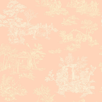 product image of Sample Apocalypse Toile Wallpaper in Blush/Tan 568