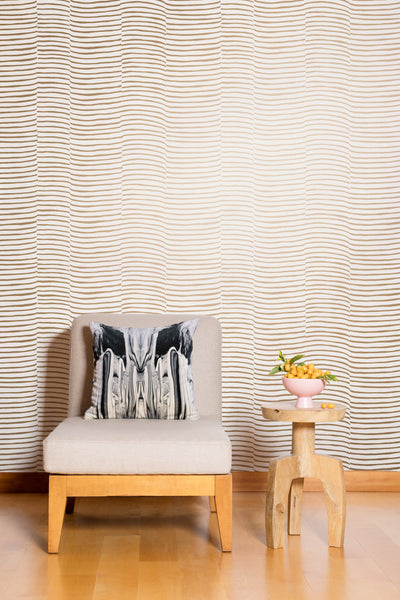 product image for Waving Wallpaper in Gold and Cream by Thatcher Studio 91