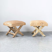 water hyacinth wood stool 4