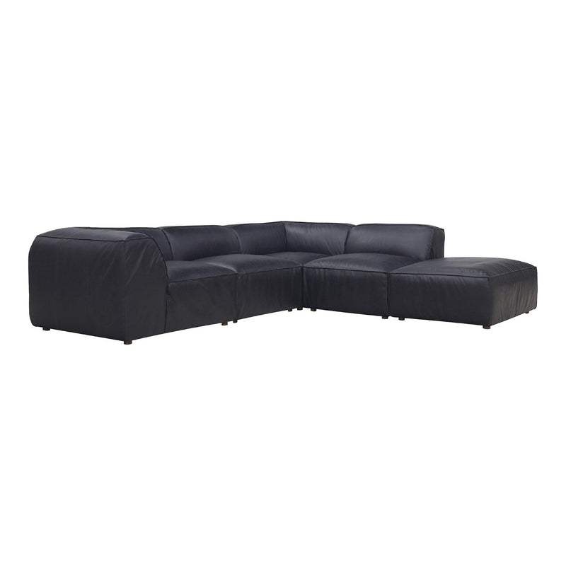 media image for form classic l modular black leather sectional vantage by Moe& 251