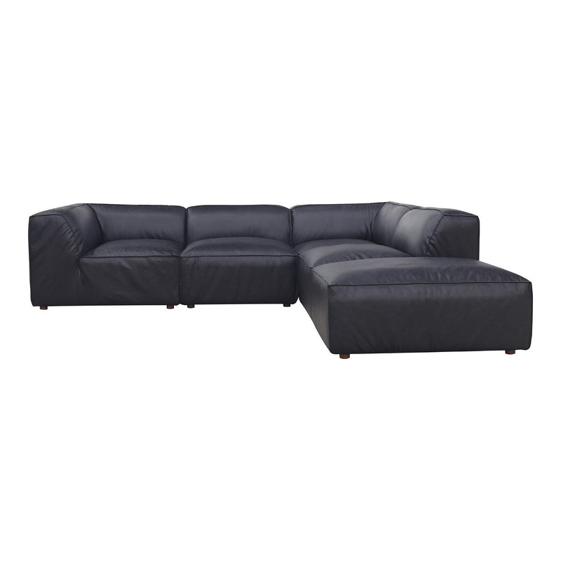 media image for form classic l modular black leather sectional vantage by Moe& 272