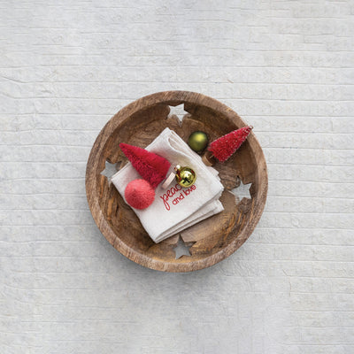 product image for Mango Wood Bowl with Star Cut-Outs 12