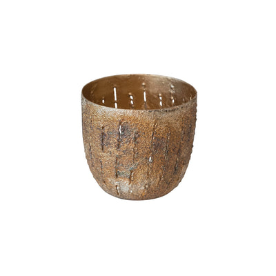 product image of Antique Gold Metal Votive Holder with Cut-Outs 580