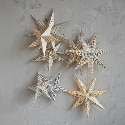 product image for Recycled Paper 7 Point Star Ornament w/ LED Light String 16