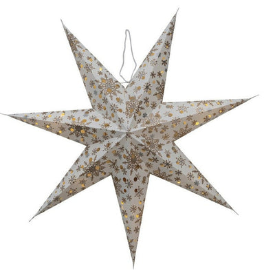 product image for Recycled Paper 7 Point Star Ornament w/ LED Light String 52