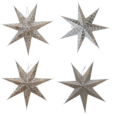 product image for Recycled Paper 7 Point Star Ornament w/ LED Light String 81