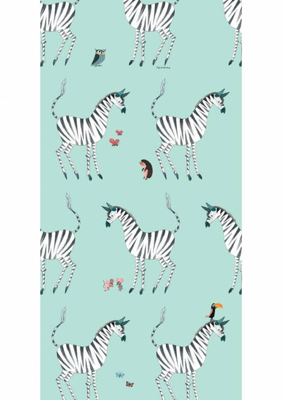 product image for Zebra Kids Wallpaper in Mint by KEK Amsterdam 30