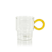 batistta tea coffee glass w yellow handle ch 6011 1