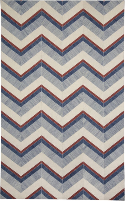 product image of Bromham Flatweave Blue and Red Rug by BD Fine Flatshot Image 1 523