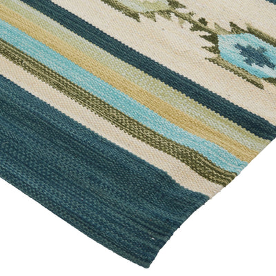 product image for Amara Flatweave Blue and Yellow Rug by BD Fine Corner Image 1 82