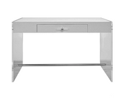 acrylic side panel desk with matte white lacquer top 1