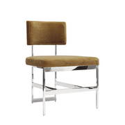 modern dining chair with nickel base and cushion in various colors 1