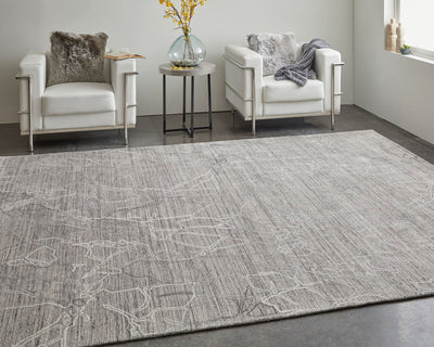 product image for archor abstract contemporary hand tufted gray ivory rug by bd fine wtnr8890gryivyh00 7 93