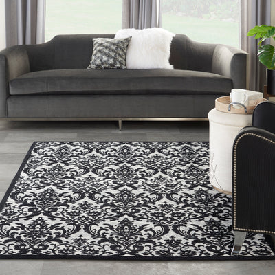 product image for damask black white rug by nourison 99446341372 redo 6 49