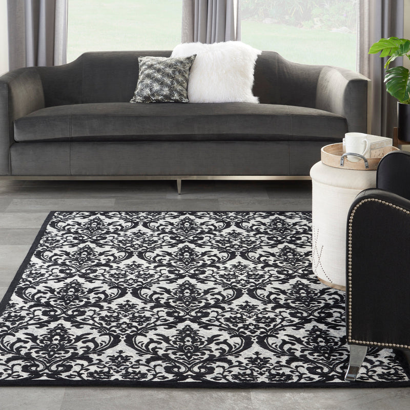 media image for damask black white rug by nourison 99446341372 redo 6 226