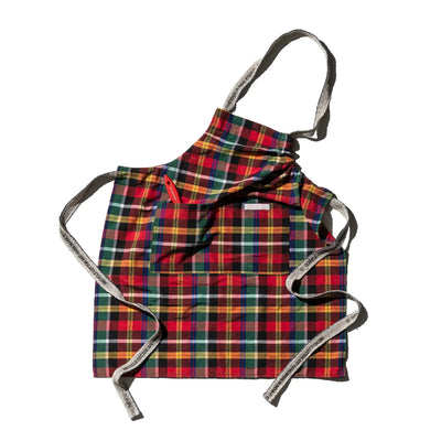 product image for Recycle Cotton Check Apron - Red x Green 39