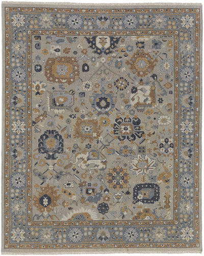 product image of Aleska Oriental Blue/Brown/Gray Rug 1 585