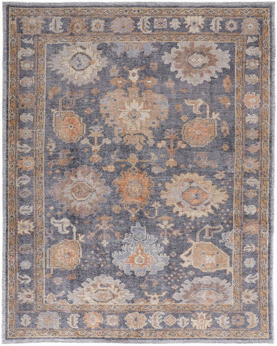 product image of Tierney Hand-Knotted Ornamental Stone Blue/Apricot Tan Rug 1 59