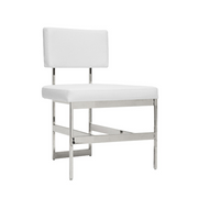 modern dining chair with nickel base and cushion in various colors 5