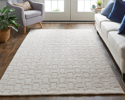 product image for Tatem Hand Woven Linear Beige Rug 6 17