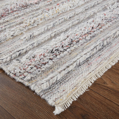 product image for Akton Handwoven Stripes Gray/Red/Yellow Rug 4 61