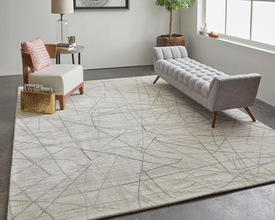 product image for archor geometric contemporary hand tufted ivory charcoal rug by bd fine wtnr8894ivychlh00 9 88