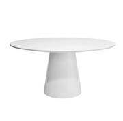 round white lacquer dining table base with 59 diameter tapering top 1