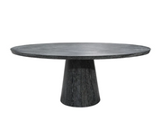 oval black cerused oak dining table 1