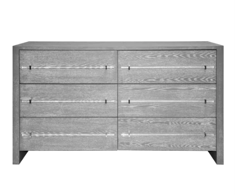 Six Drawer Chest with Acrylic Hardware in Various Colors