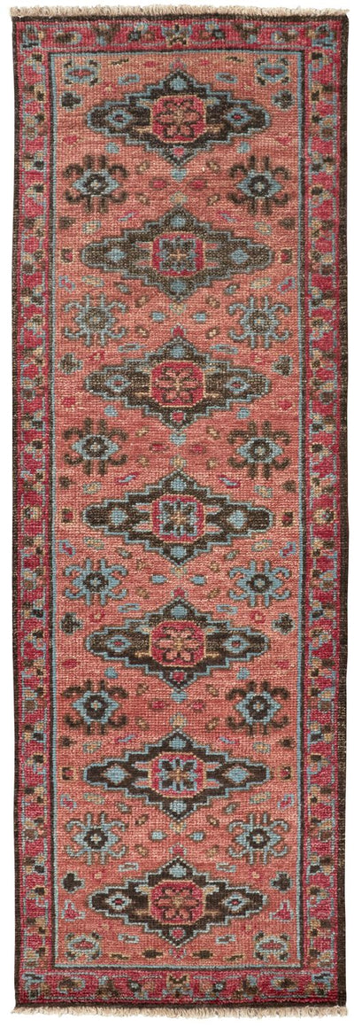 product image for Bashyr Hand Knotted Rust and Blue Rug by BD Fine Flatshot Image 1 18