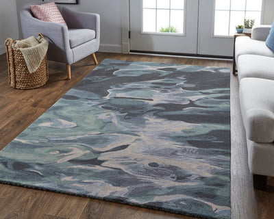 product image for Nakita Hand-Tufted Watercolor Iceberg Green/Mist Blue Rug 6 13