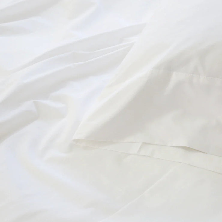 cotton percale sheet set white 4