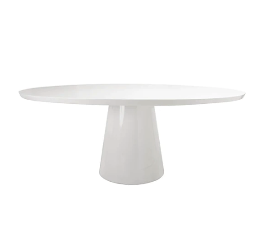 oval white lacquer dining table 1