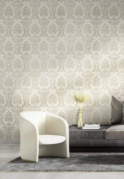 product image for Italian Style Damask Wallpaper in Beige/Neutral 95