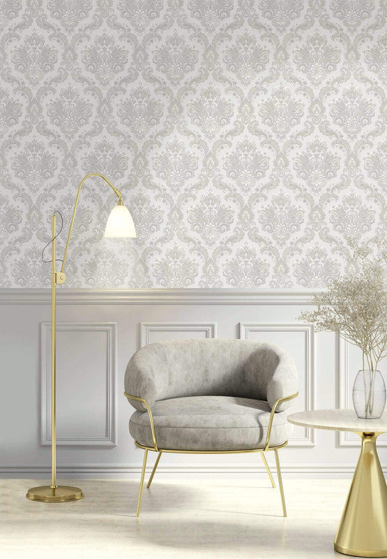 media image for Italian Style Damask Wallpaper in Beige/Cream 229