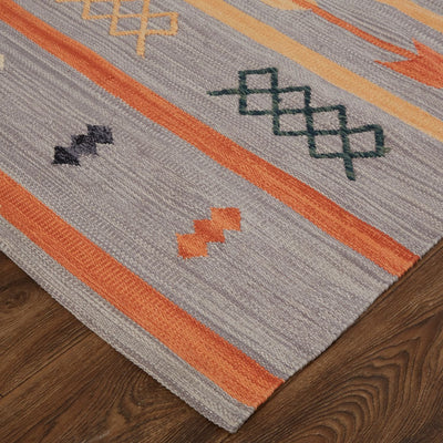 product image for Amara Flatweave Gray and Orange Rug by BD Fine Corner Image 1 34