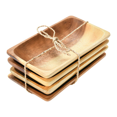 product image for acacia wood trays with seagrass tie set of 4 4 88