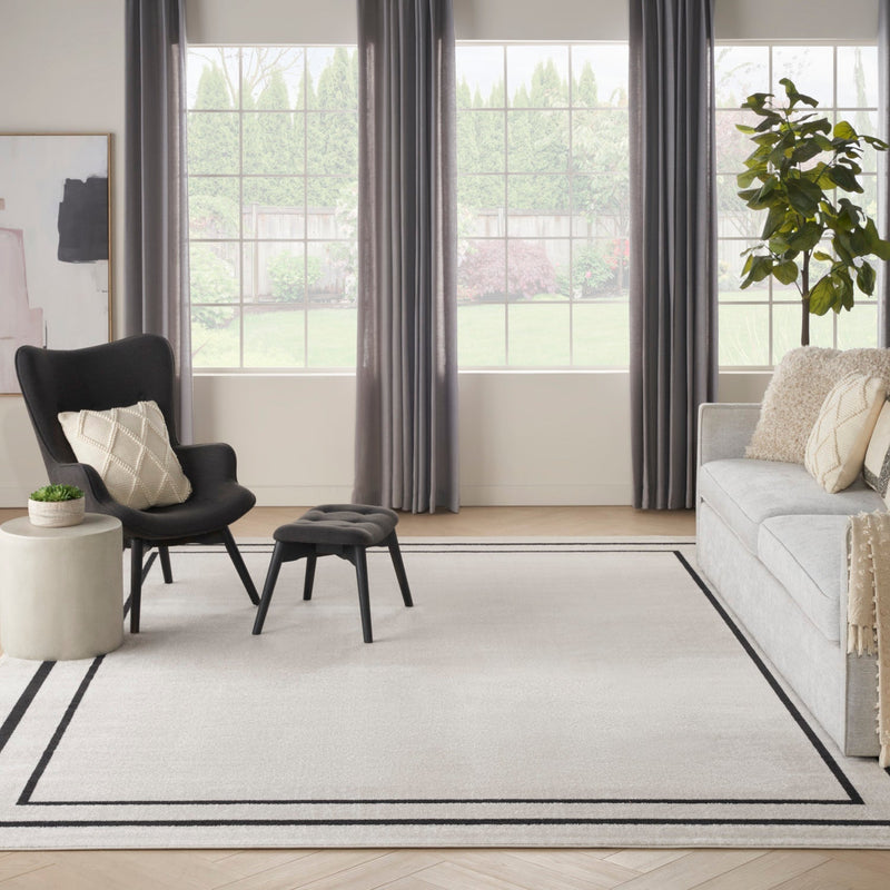 media image for Nourison Home Nourison Essentials Ivory Black Contemporary Rug By Nourison Nsn 099446148162 22 216