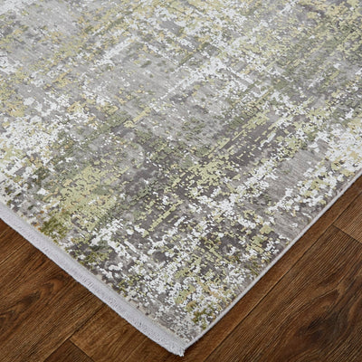 product image for Lindstra Abstract Olive Gray/Jade Green Rug 4 0