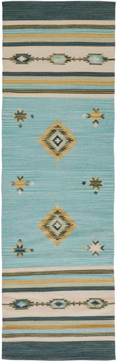 product image for Amara Flatweave Blue and Yellow Rug by BD Fine Flatshot Image 1 69