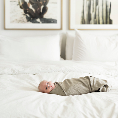 product image of linen swaddle blanket in ginger 1 579