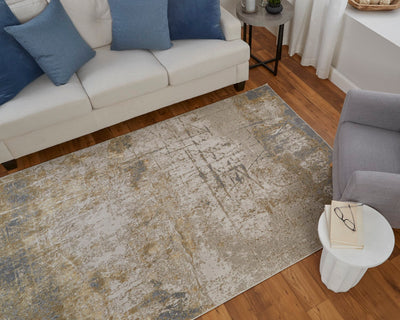 product image for Tripoli Abstract Ivory/Brown/Gray Rug 9 66