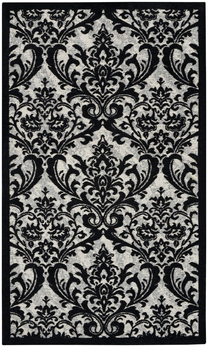 media image for damask black white rug by nourison 99446341372 redo 1 214