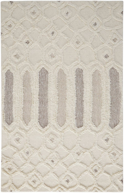 product image for Elika Hand-Tufted Geometric Ivory/Taupe/Tan Rug 1 88